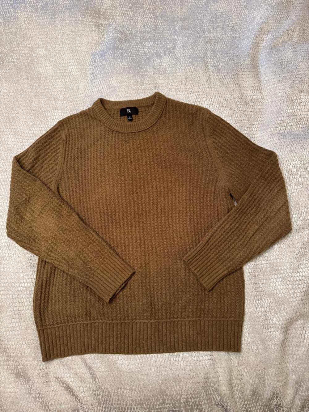 Banana Republic Men's RIBBED BOUCLÉ CREW-NECK SWEATER - M | Tree Moss Green